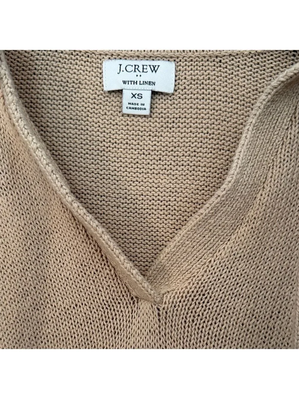 J. Crew Cotton/Tie-Neck Sweater - Tan - Women’s XS